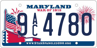 MD license plate 9AC4780