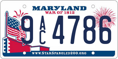 MD license plate 9AC4786