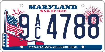MD license plate 9AC4788