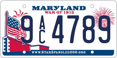 MD license plate 9AC4789