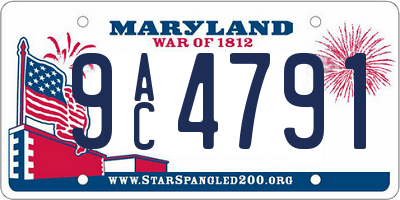 MD license plate 9AC4791