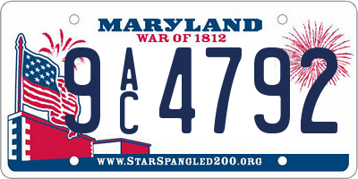 MD license plate 9AC4792