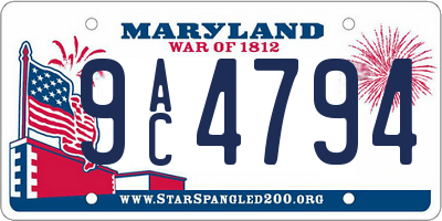 MD license plate 9AC4794