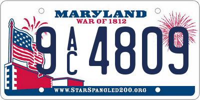 MD license plate 9AC4809