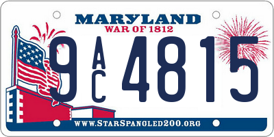 MD license plate 9AC4815