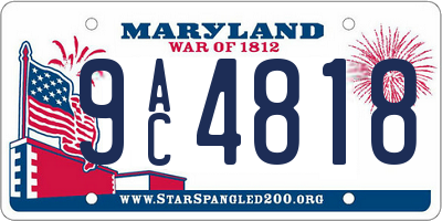 MD license plate 9AC4818