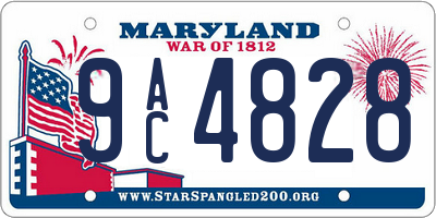 MD license plate 9AC4828
