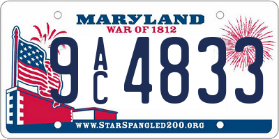 MD license plate 9AC4833
