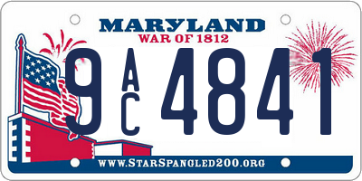 MD license plate 9AC4841