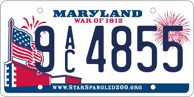 MD license plate 9AC4855