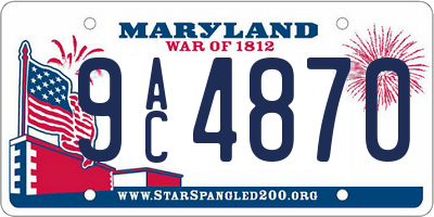 MD license plate 9AC4870