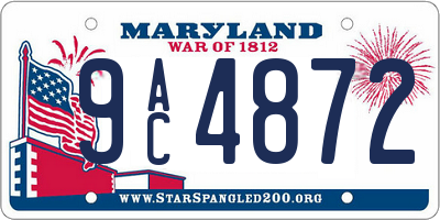 MD license plate 9AC4872
