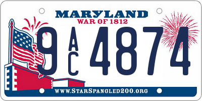 MD license plate 9AC4874