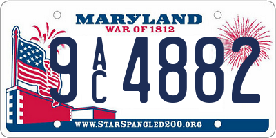 MD license plate 9AC4882