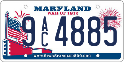 MD license plate 9AC4885