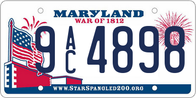 MD license plate 9AC4898