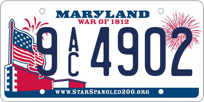MD license plate 9AC4902