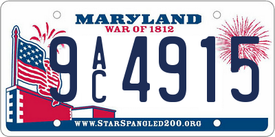 MD license plate 9AC4915