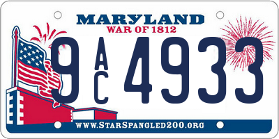 MD license plate 9AC4933