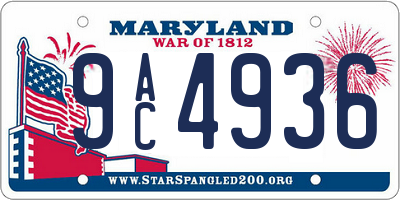 MD license plate 9AC4936