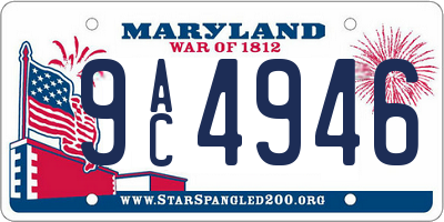 MD license plate 9AC4946