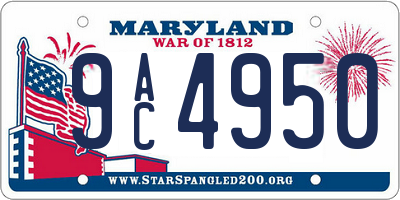 MD license plate 9AC4950