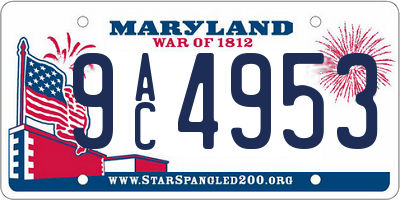 MD license plate 9AC4953