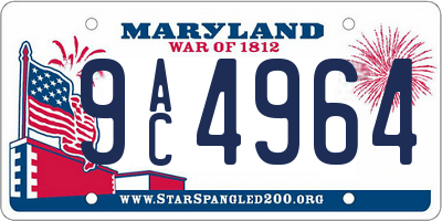 MD license plate 9AC4964