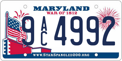 MD license plate 9AC4992