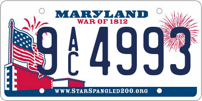 MD license plate 9AC4993