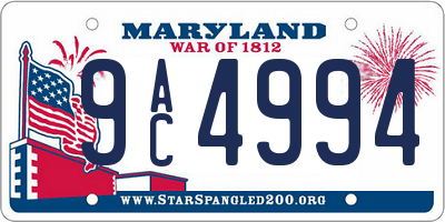 MD license plate 9AC4994
