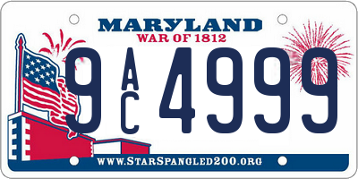 MD license plate 9AC4999