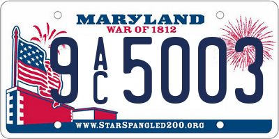 MD license plate 9AC5003
