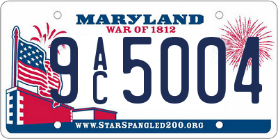 MD license plate 9AC5004