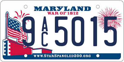 MD license plate 9AC5015