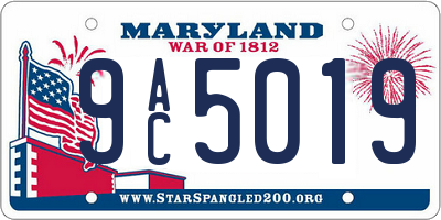 MD license plate 9AC5019
