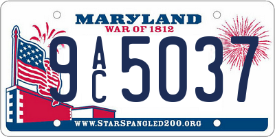 MD license plate 9AC5037