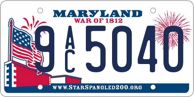 MD license plate 9AC5040