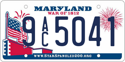 MD license plate 9AC5041