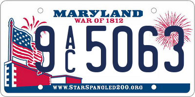MD license plate 9AC5063