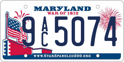MD license plate 9AC5074