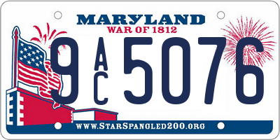 MD license plate 9AC5076