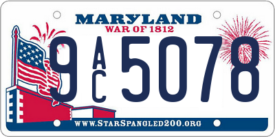 MD license plate 9AC5078