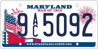 MD license plate 9AC5092