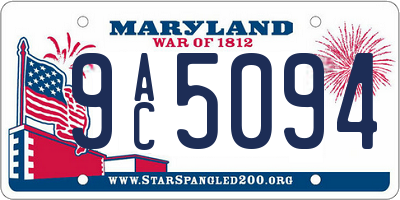 MD license plate 9AC5094