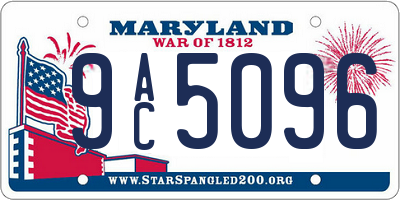 MD license plate 9AC5096