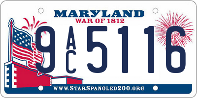MD license plate 9AC5116