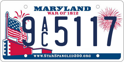 MD license plate 9AC5117