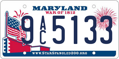 MD license plate 9AC5133