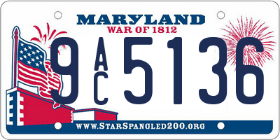 MD license plate 9AC5136